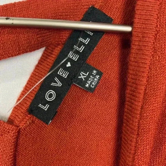 Love Ellie Womens Sweater Rust XL Pullover Long Sleeves Lattice Pattern Stylish - Picture 3 of 11